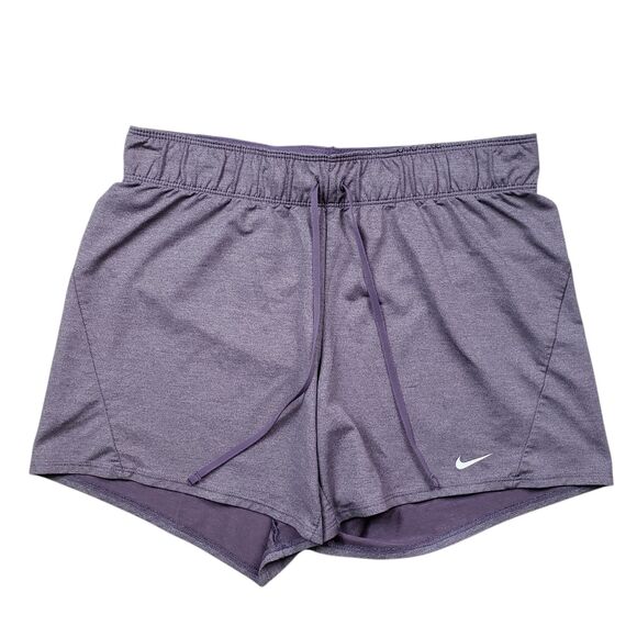 Nike Dri-Fit Shorts Womens Small Purple Running Drawstring Swoosh Activewear - Picture 1 of 8